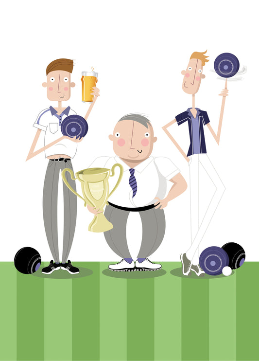 Three Bowlers - Blank Card