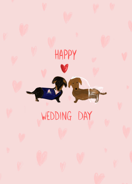 Happy Wedding Day - Sausage Dogs Card