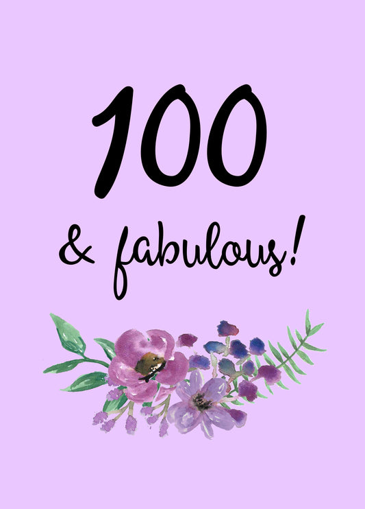 100 And Fabulous Card