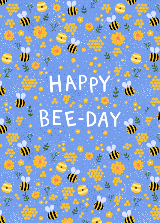 Cute And Pretty Birthday Card - Happy Bee-Day