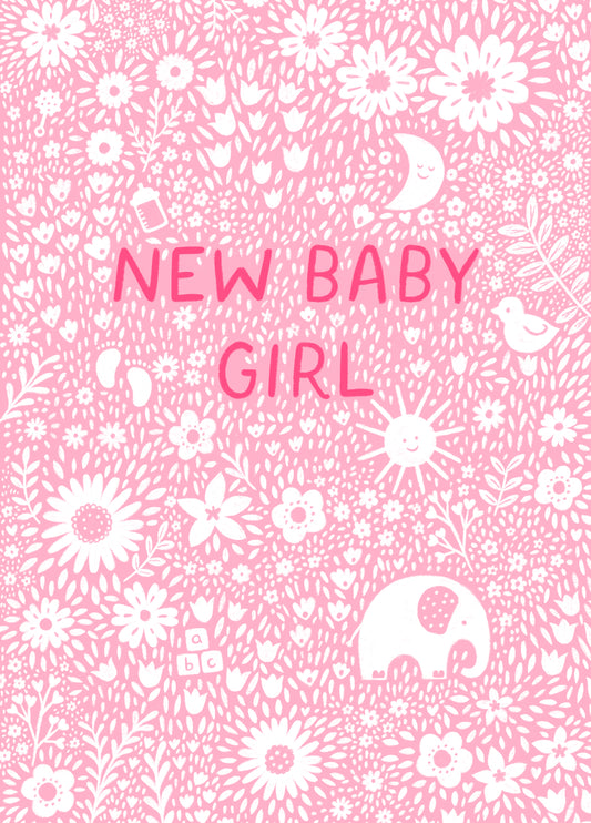 Pink New Baby Girl Card