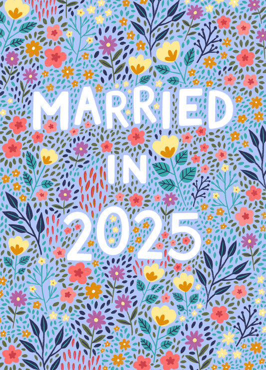 Pretty Blue Married In 2025 Wedding Card