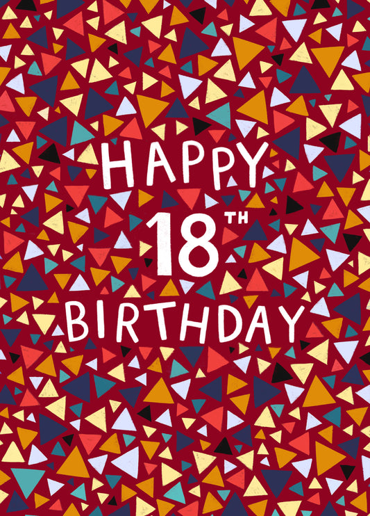 Classic Birthday Card - 18th - Geometric - For Him