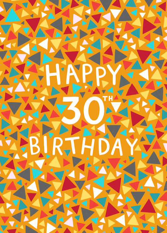 Classic Birthday Card - 30th - Geometric Patterned - For Him