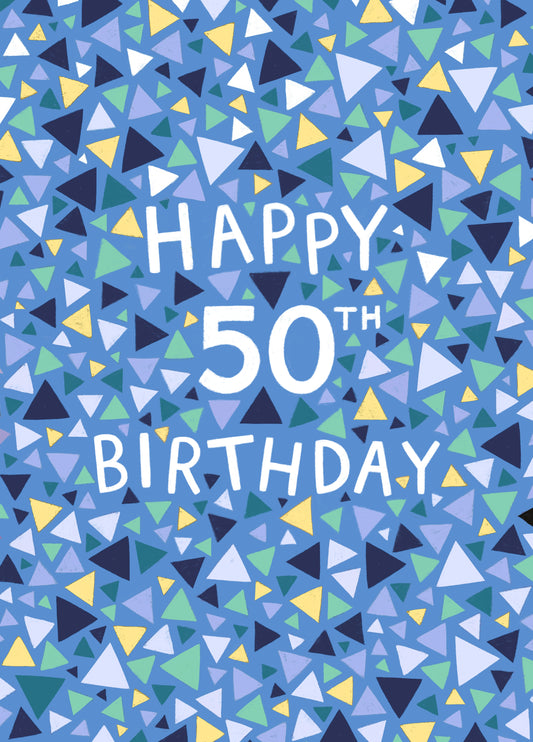 Classic Birthday Card - 50th - Geometric - For Him