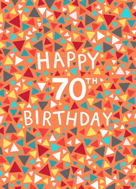 Classic Birthday Card - 70th - Geometric - For Him