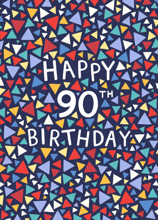 Classic Birthday Card - 90th - Geometric - For Him