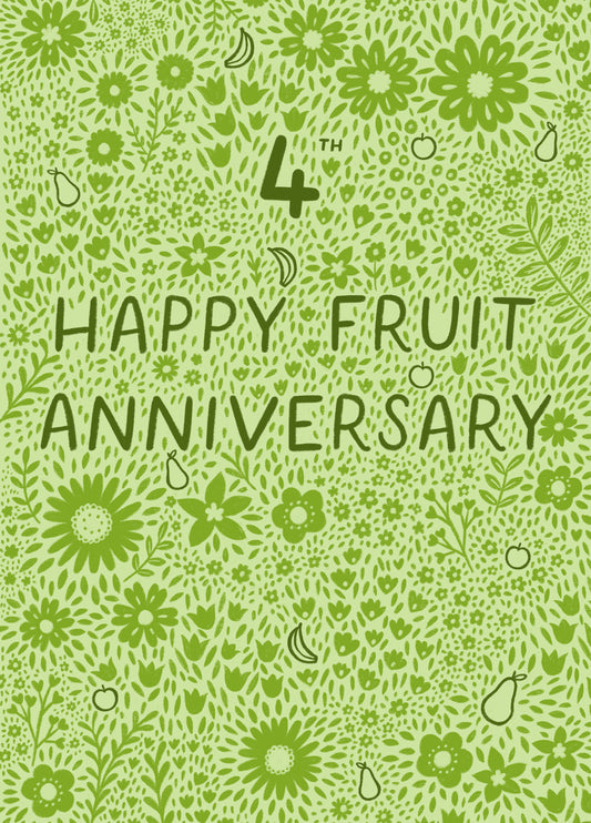 Pretty Anniversary Card - 4th - Fruit