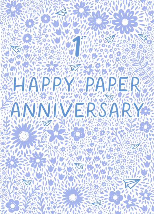 Pretty Anniversary Card - 1st - Paper