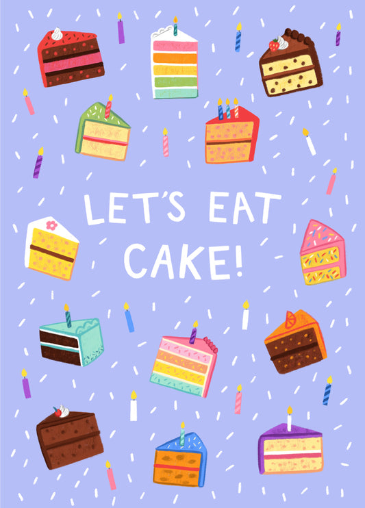 Cute Birthday Card - Let's Eat Cake
