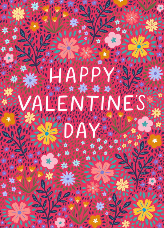 Pretty Valentine's Day Card - Flowers - Floral