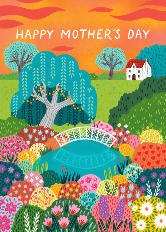 Pretty Mother's Day Card - Sunset Garden