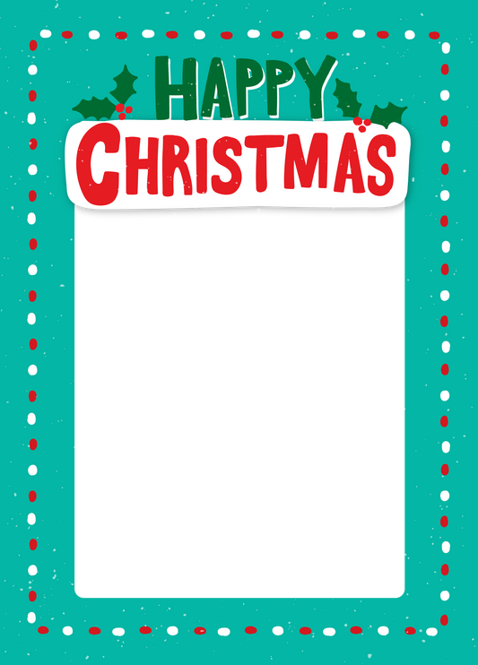 Snow And Holly Xmas Photo Upload Card