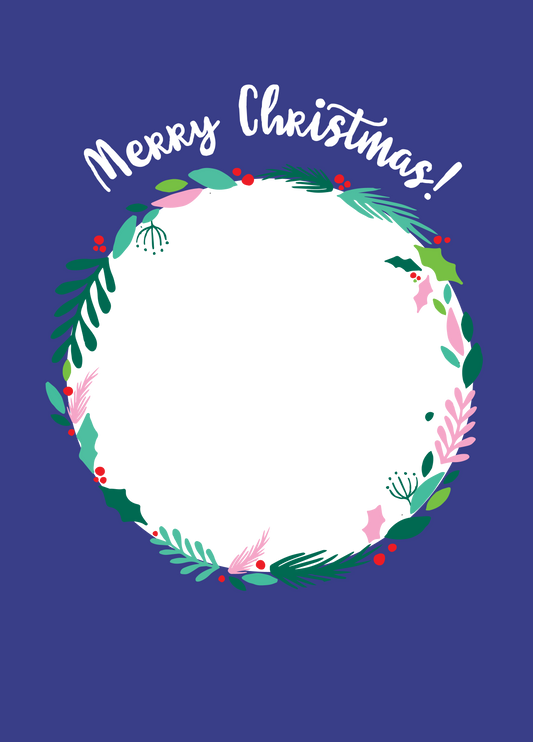 Xmas Wreath Frame Photo Upload Card