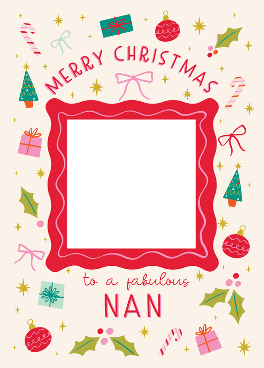 Fabulous Nan Xmas Icons Photo Upload Card