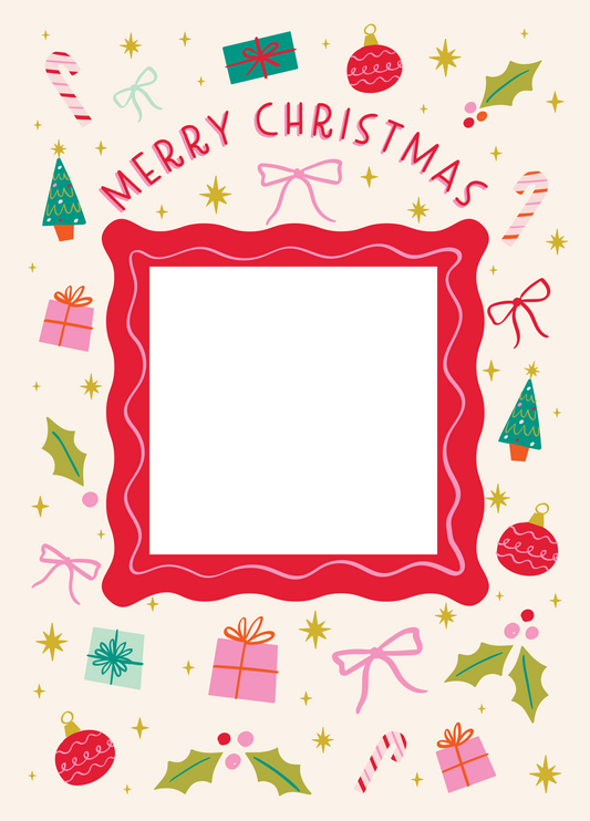 Cute Xmas Icons Photo Upload Card
