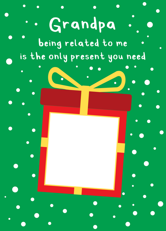 Grandpa Xmas Present Photo Upload Card