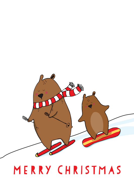 Snowy Bears Xmas Photo Upload Card