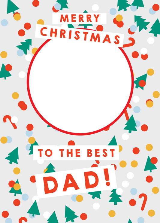 Dad Christmas Confetti Photo Upload Card