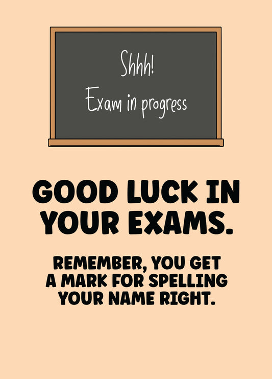 Funny Good Luck In Your Exams Card