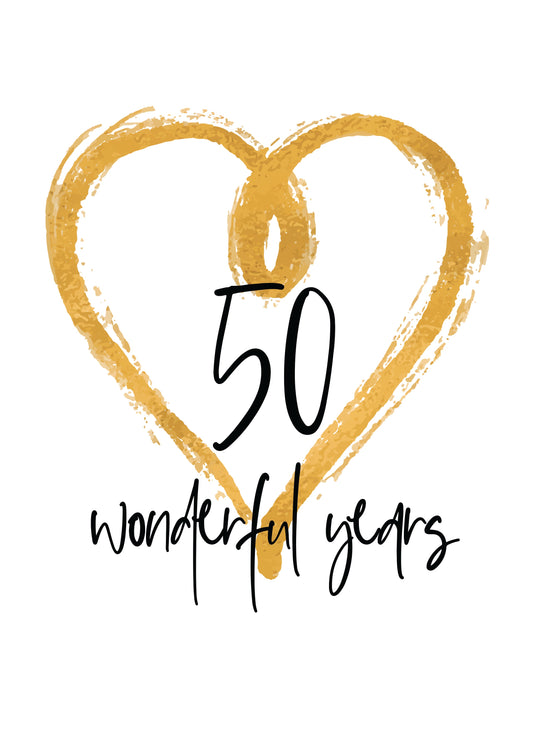 Golden 50th Anniversary Card