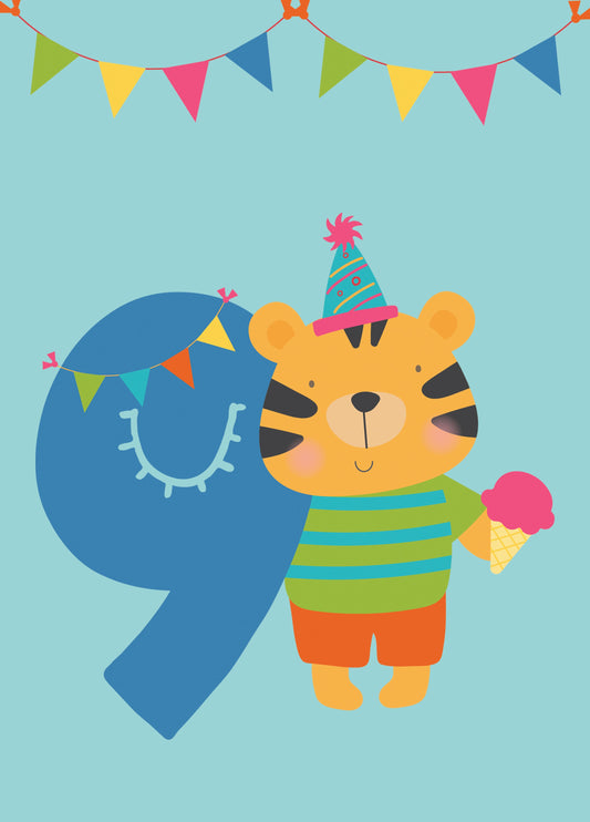Zoo 9th Birthday Card