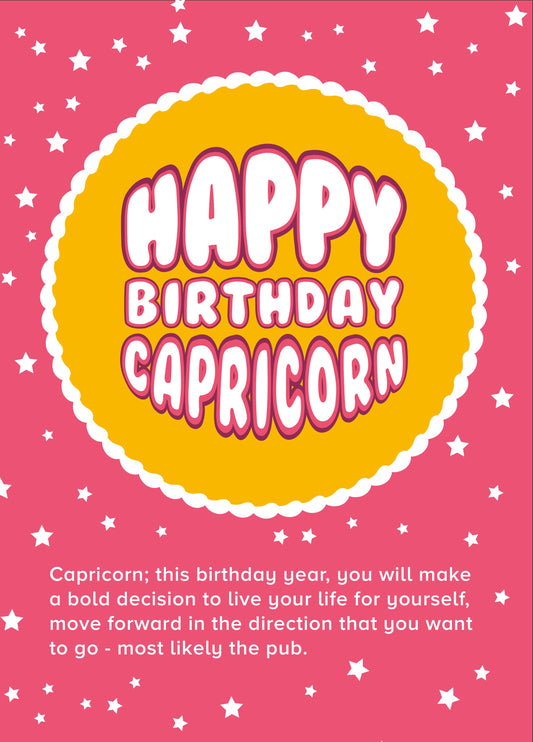 Happy Birthday Capricorn Card