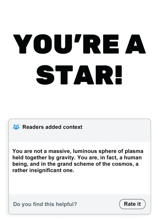 You're A Star? Card