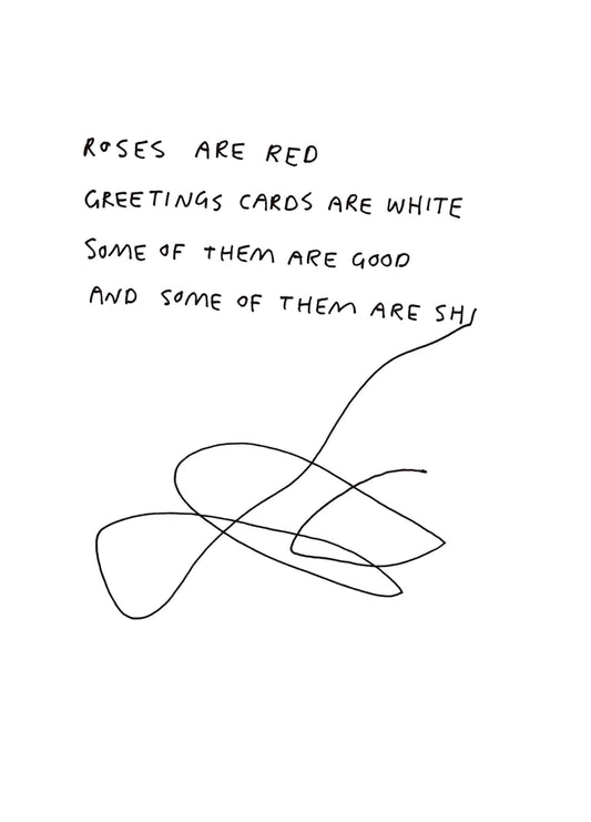 Roses Are Greeting Cards Are White Card