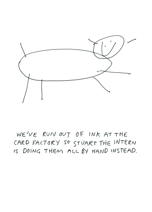 Stuart The Intern Hand Drawing Card