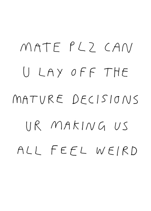 Mature Decisions Card