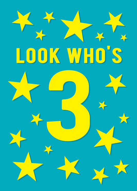 Look Who's Three Blue Card
