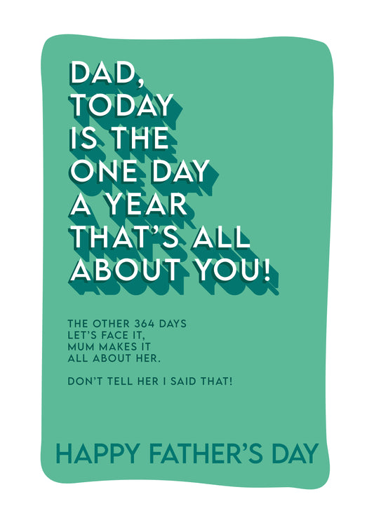 Dads Day Insult To Mum Father's Day Card