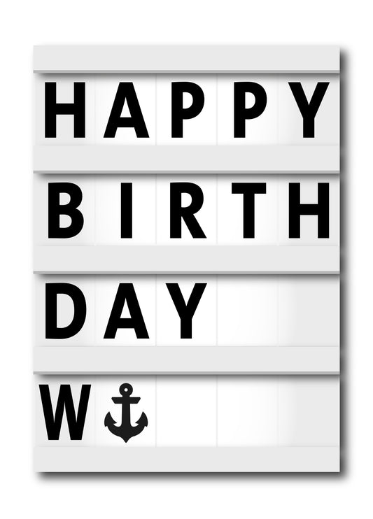 Light Box Text Wanker Birthday Card