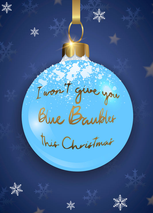 Blue Balls Christmas Card