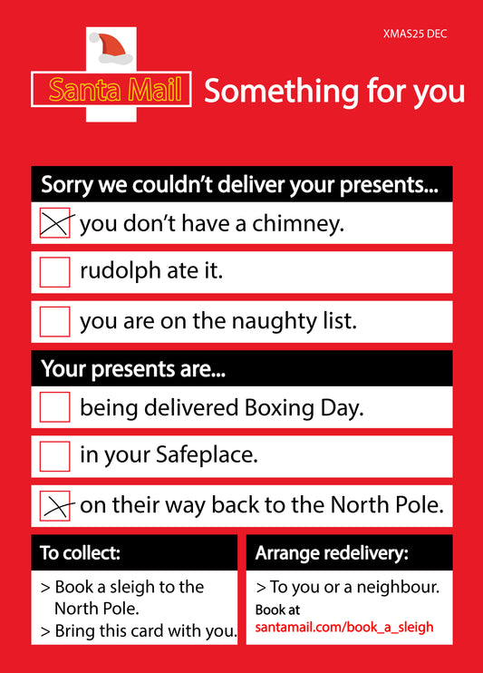 Delivery Note Missed Call Christmas Card
