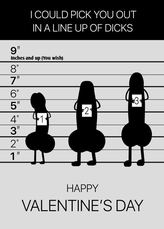 Police Line Up Valentine's Day Card