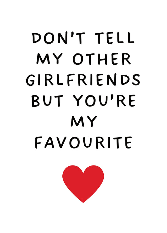 Don't Tell My Other Girlfriends But You're My Favourite