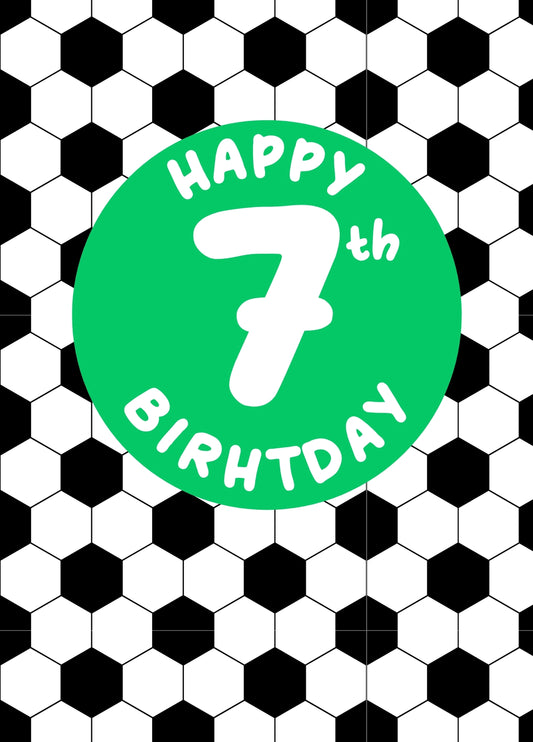 7th Birthday Football Card