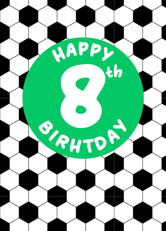 8th Birthday Football Card