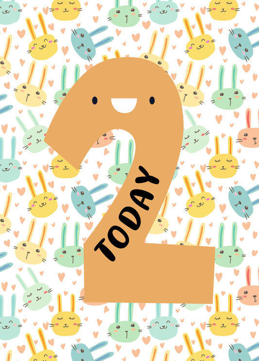 Two Today Age Birthday Card
