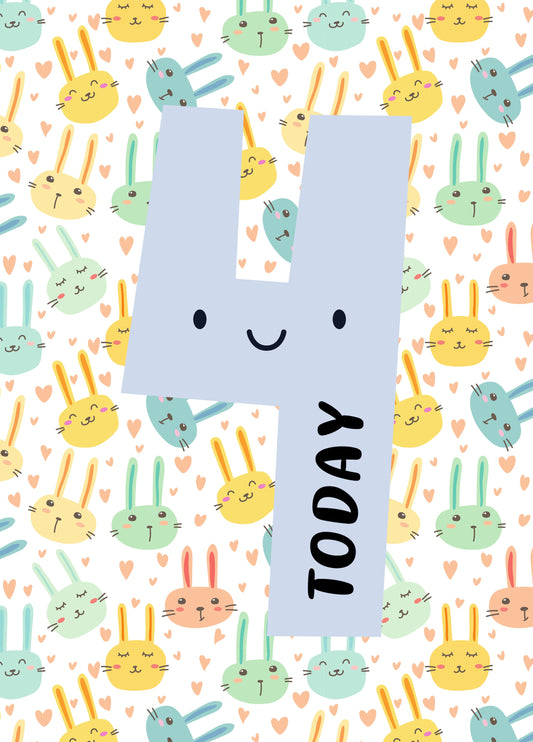 Four Today Age Birthday Card