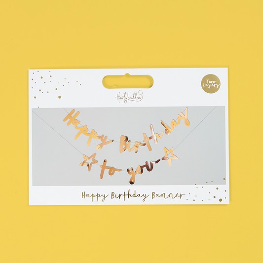 Gold Happy Bday Banner
