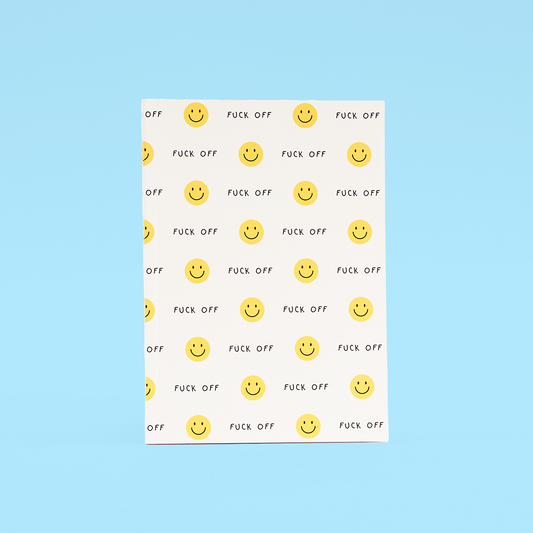 A5 Fuck Off Yellow Smiley Notebook