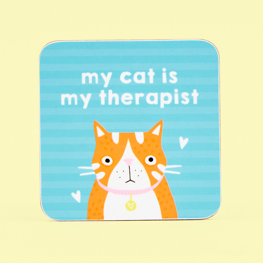 My Cat Is My Therapist Coaster
