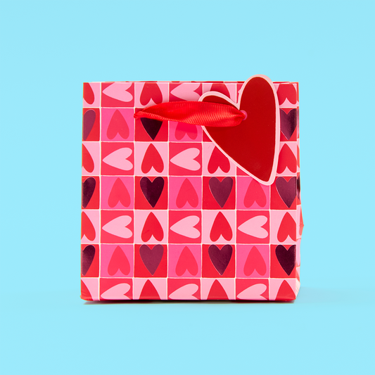 Check Hearts Small Gift Bag