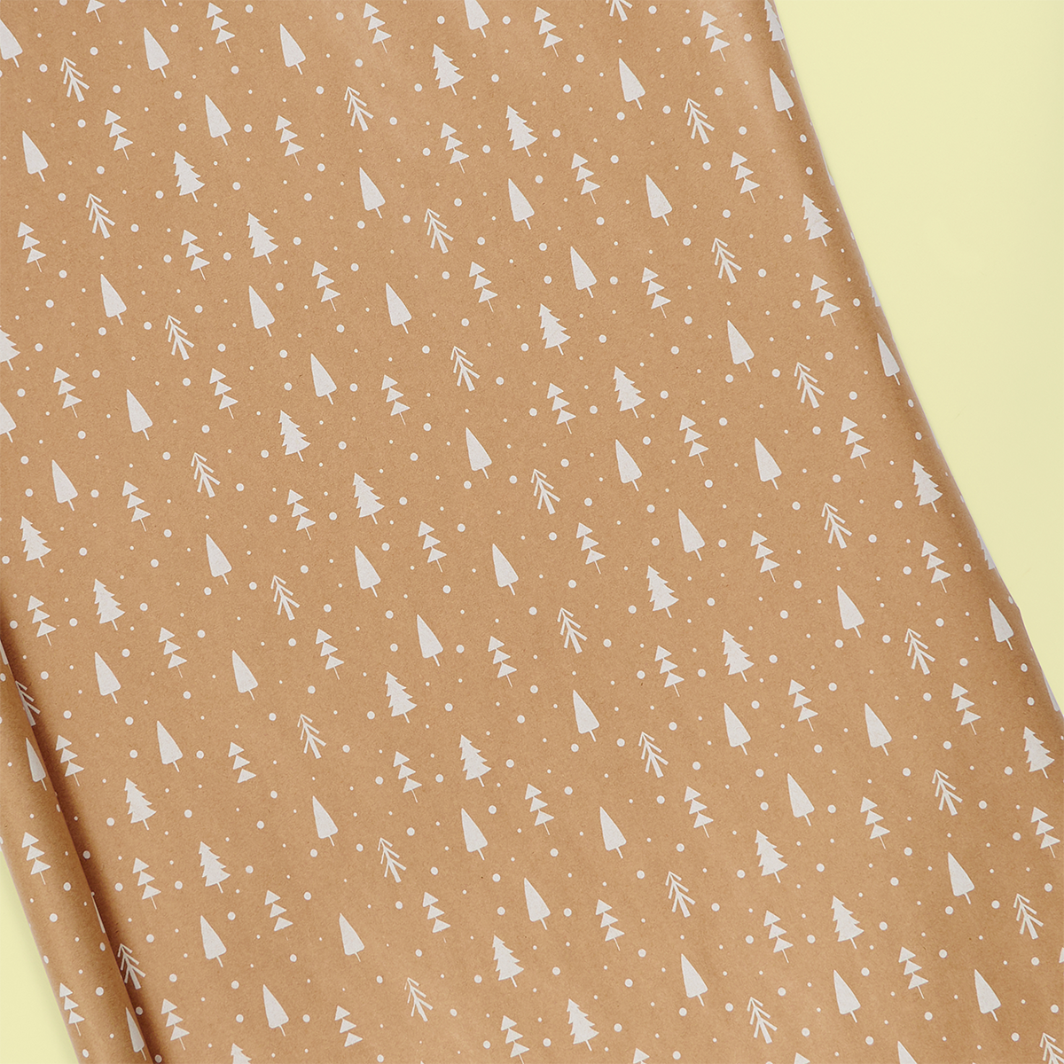 White Trees on Kraft Roll Wrap