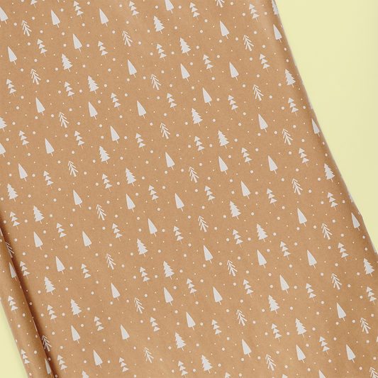 White Trees on Kraft Roll Wrap