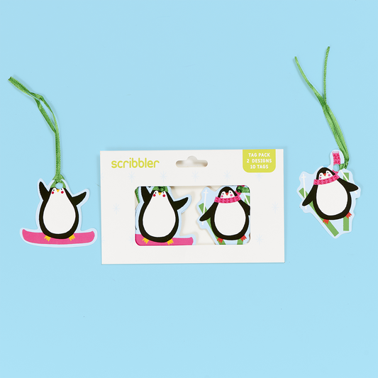 Skiing Penguins Tag Pack