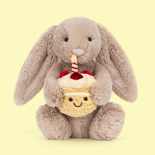 Jellycat Bashful Beige Bunny 'Birthday'
